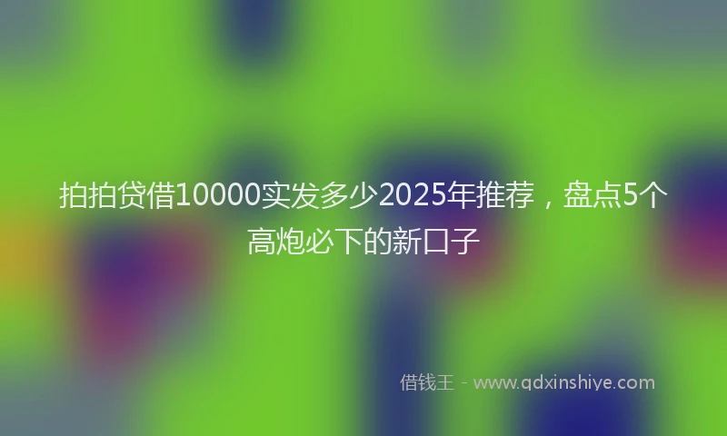 拍拍贷借10000实发多少2025年推荐，盘点5个高炮必下的新口子