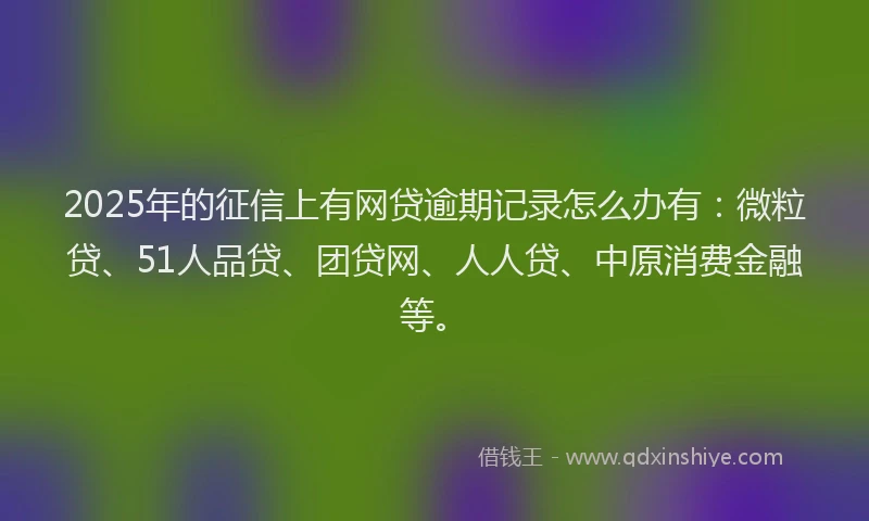 2025年的征信上有网贷逾期记录怎么办有：微粒贷、51人品贷、团贷网、人人贷、中原消费金融等。
