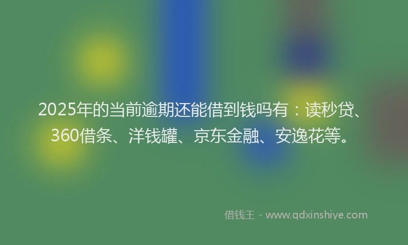 2025年的当前逾期还能借到钱吗有：读秒贷、360借条、洋钱罐、京东金融、安逸花等。