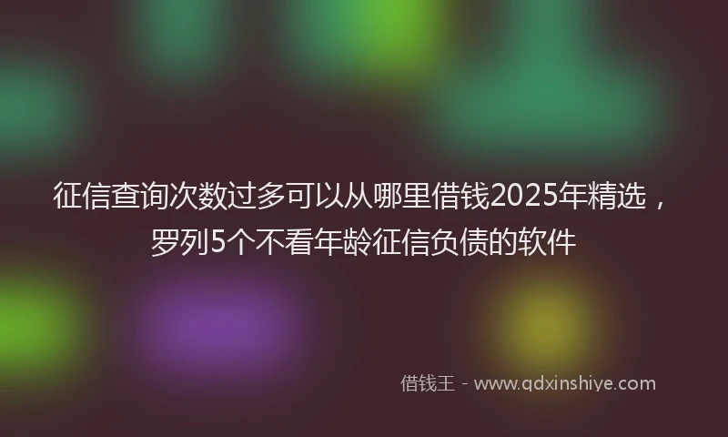 征信查询次数过多可以从哪里借钱2025年精选，罗列5个不看年龄征信负债的软件