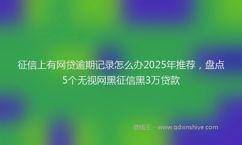 征信上有网贷逾期记录怎么办2025年推荐，盘点5个无视网黑征信黑3万贷款