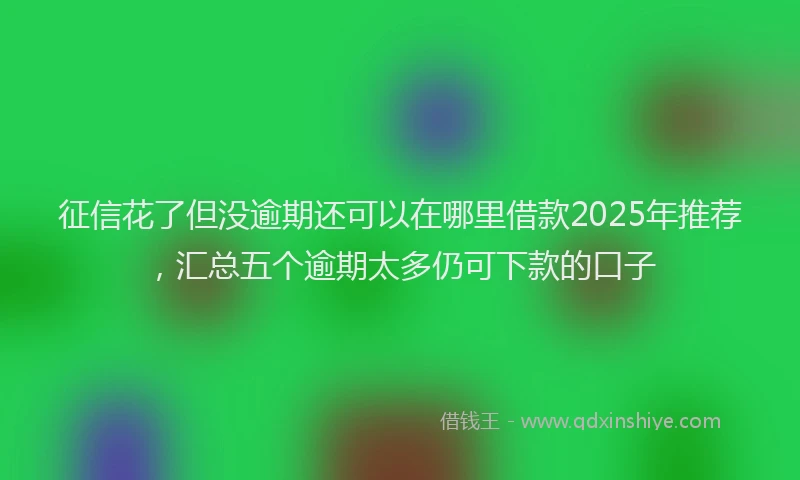 征信花了但没逾期还可以在哪里借款2025年推荐，汇总五个逾期太多仍可下款的口子