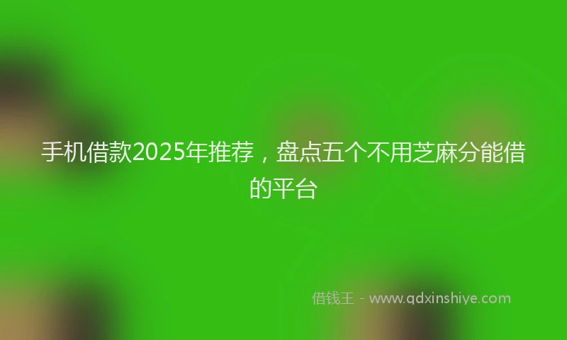手机借款2025年推荐，盘点五个不用芝麻分能借的平台