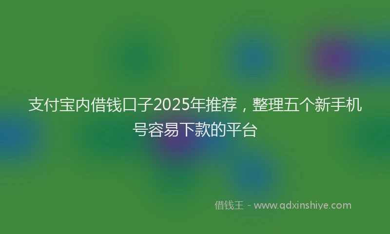 支付宝内借钱口子2025年推荐，整理五个新手机号容易下款的平台
