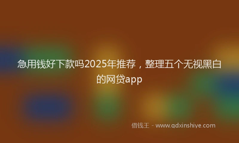 急用钱好下款吗2025年推荐，整理五个无视黑白的网贷app