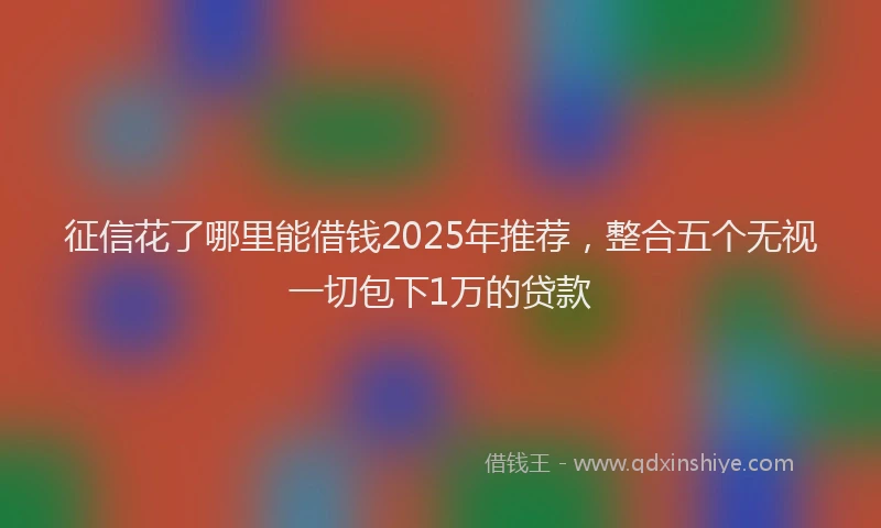 征信花了哪里能借钱2025年推荐，整合五个无视一切包下1万的贷款