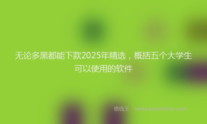 无论多黑都能下款2025年精选，概括五个大学生可以使用的软件