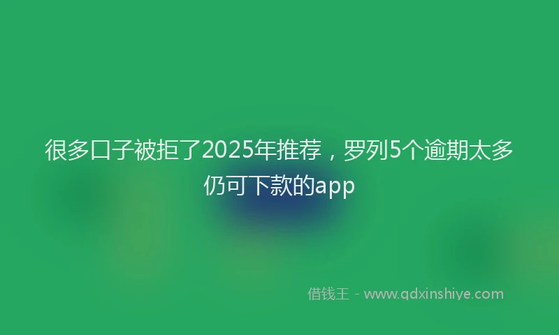 很多口子被拒了2025年推荐，罗列5个逾期太多仍可下款的app