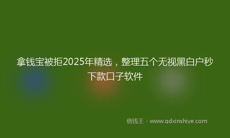 拿钱宝被拒2025年精选，整理五个无视黑白户秒下款口子软件