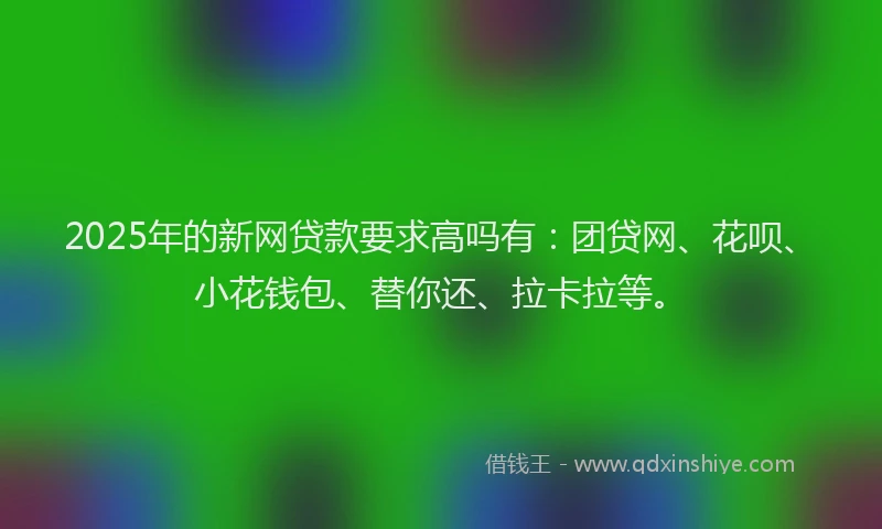 2025年的新网贷款要求高吗有：团贷网、花呗、小花钱包、替你还、拉卡拉等。