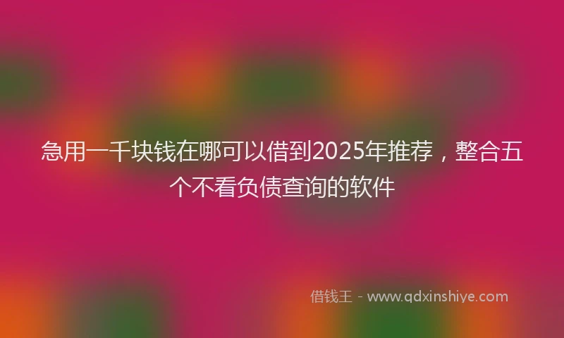 急用一千块钱在哪可以借到2025年推荐，整合五个不看负债查询的软件