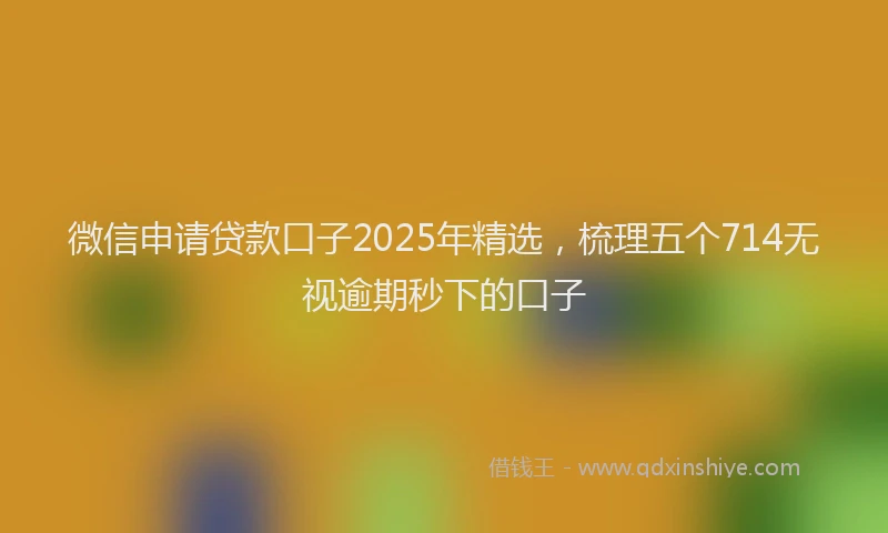 微信申请贷款口子2025年精选，梳理五个714无视逾期秒下的口子