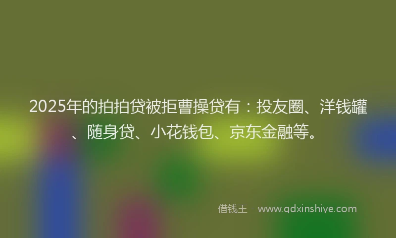 2025年的拍拍贷被拒曹操贷有：投友圈、洋钱罐、随身贷、小花钱包、京东金融等。