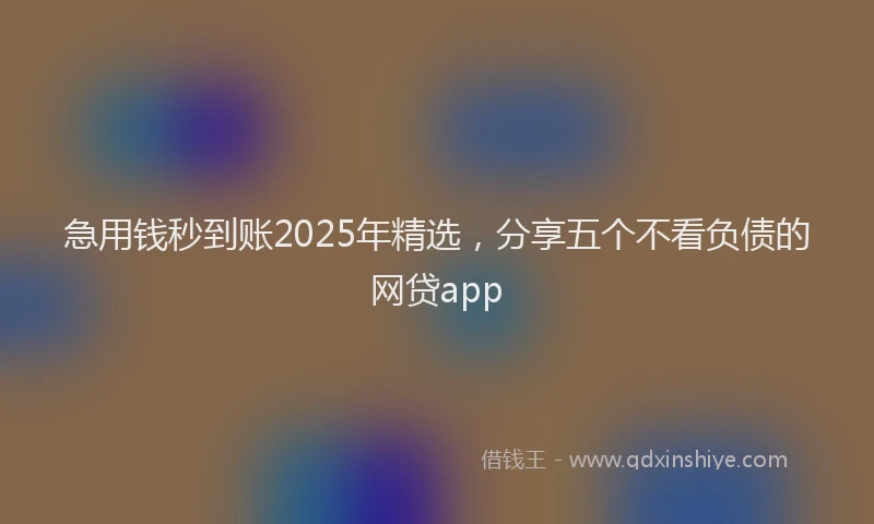 急用钱秒到账2025年精选，分享五个不看负债的网贷app