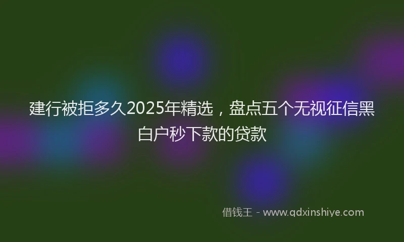 建行被拒多久2025年精选，盘点五个无视征信黑白户秒下款的贷款
