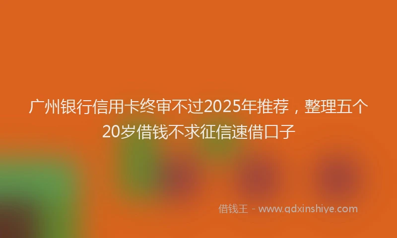 广州银行信用卡终审不过2025年推荐，整理五个20岁借钱不求征信速借口子