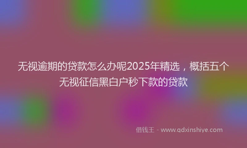 无视逾期的贷款怎么办呢2025年精选，概括五个无视征信黑白户秒下款的贷款