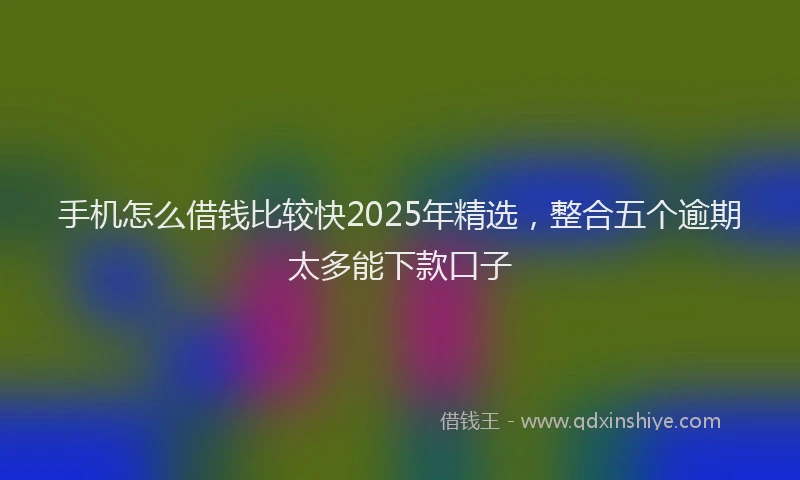 手机怎么借钱比较快2025年精选，整合五个逾期太多能下款口子