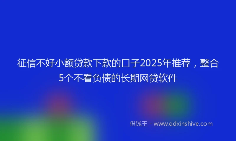 征信不好小额贷款下款的口子2025年推荐，整合5个不看负债的长期网贷软件