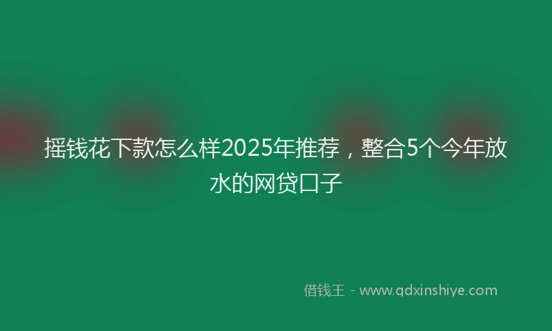 摇钱花下款怎么样2025年推荐，整合5个今年放水的网贷口子