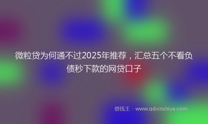 微粒贷为何通不过2025年推荐，汇总五个不看负债秒下款的网贷口子