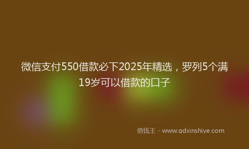 微信支付550借款必下2025年精选，罗列5个满19岁可以借款的口子