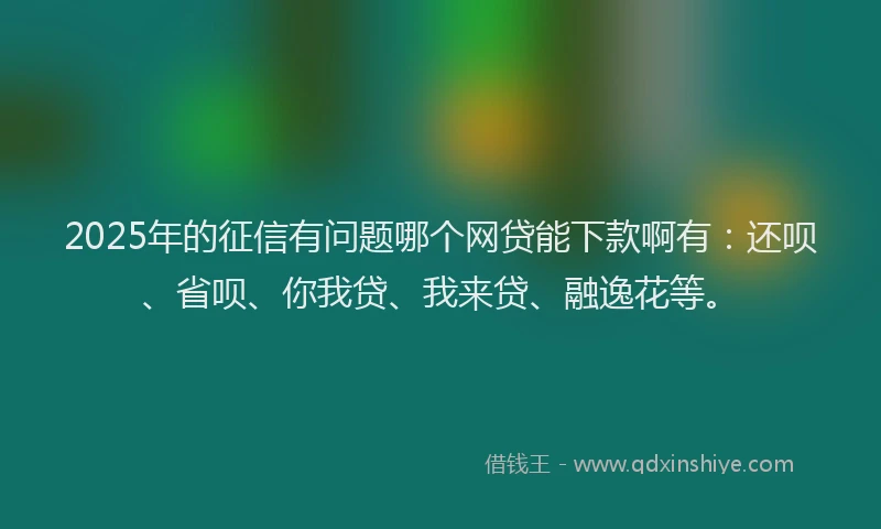 2025年的征信有问题哪个网贷能下款啊有：还呗、省呗、你我贷、我来贷、融逸花等。