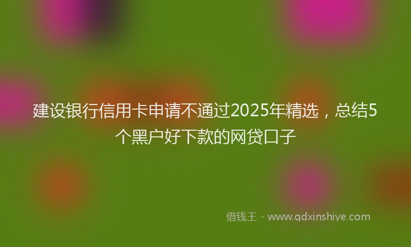 建设银行信用卡申请不通过2025年精选，总结5个黑户好下款的网贷口子
