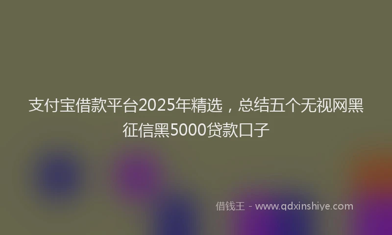 支付宝借款平台2025年精选，总结五个无视网黑征信黑5000贷款口子