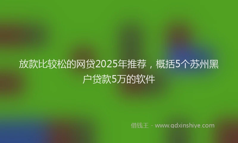 放款比较松的网贷2025年推荐，概括5个苏州黑户贷款5万的软件