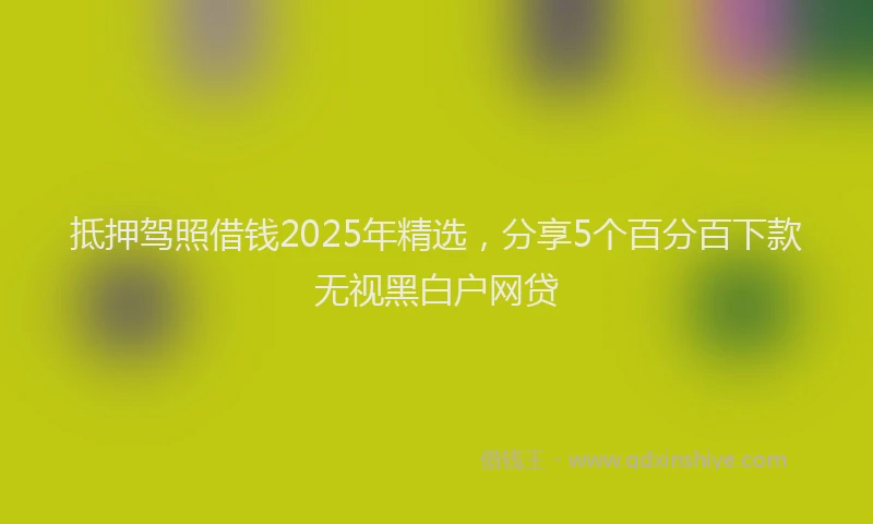 抵押驾照借钱2025年精选，分享5个百分百下款无视黑白户网贷