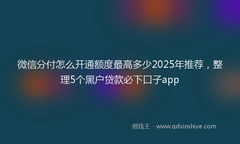 微信分付怎么开通额度最高多少2025年推荐，整理5个黑户贷款必下口子app