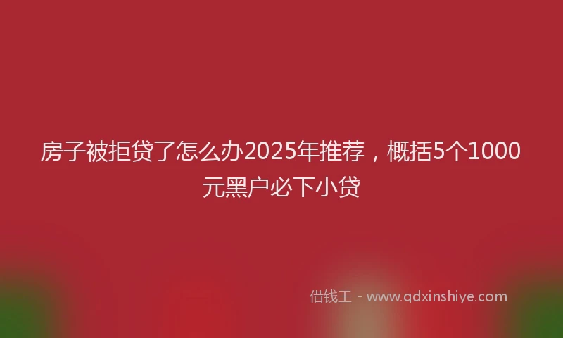 房子被拒贷了怎么办2025年推荐，概括5个1000元黑户必下小贷