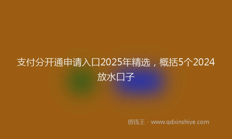 支付分开通申请入口2025年精选，概括5个2024放水口子