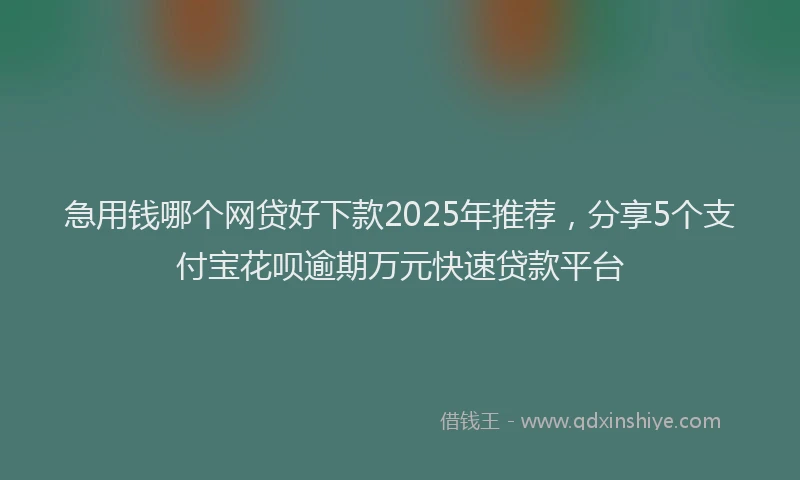 急用钱哪个网贷好下款2025年推荐，分享5个支付宝花呗逾期万元快速贷款平台