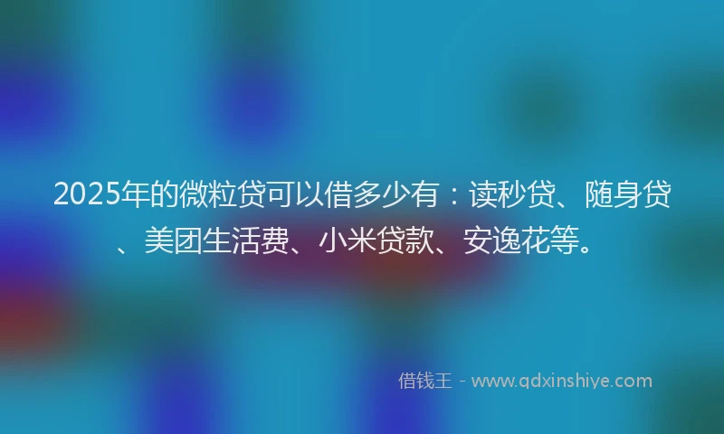 2025年的微粒贷可以借多少有：读秒贷、随身贷、美团生活费、小米贷款、安逸花等。