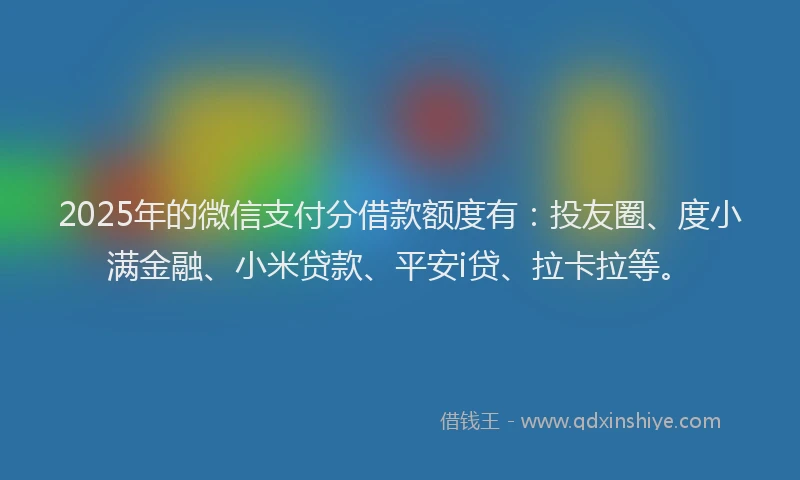 2025年的微信支付分借款额度有：投友圈、度小满金融、小米贷款、平安i贷、拉卡拉等。