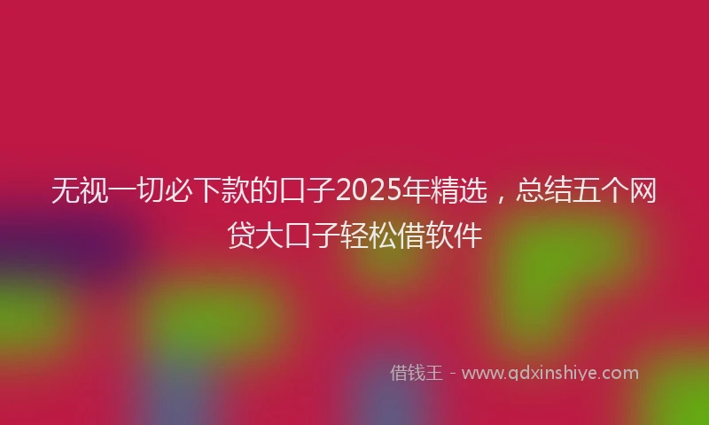 无视一切必下款的口子2025年精选，总结五个网贷大口子轻松借软件