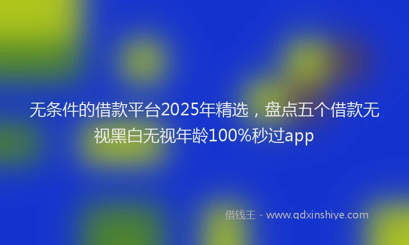 无条件的借款平台2025年精选，盘点五个借款无视黑白无视年龄100%秒过app