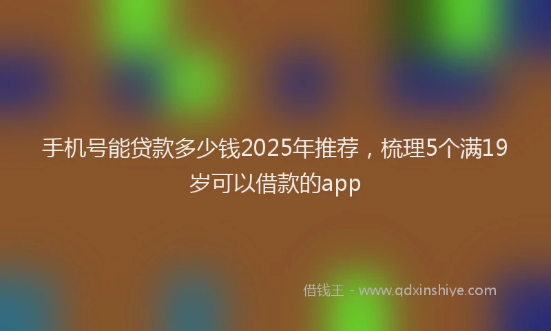 手机号能贷款多少钱2025年推荐，梳理5个满19岁可以借款的app