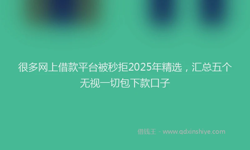 很多网上借款平台被秒拒2025年精选，汇总五个无视一切包下款口子