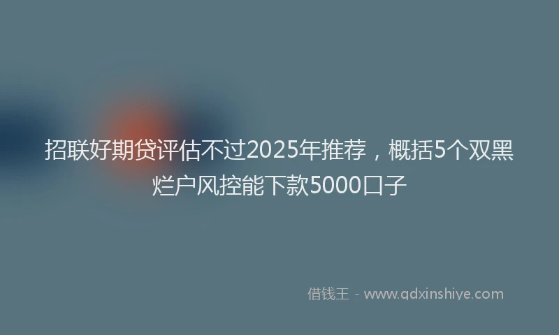招联好期贷评估不过2025年推荐，概括5个双黑烂户风控能下款5000口子