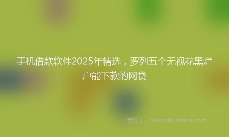 手机借款软件2025年精选，罗列五个无视花黑烂户能下款的网贷