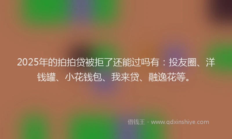 2025年的拍拍贷被拒了还能过吗有：投友圈、洋钱罐、小花钱包、我来贷、融逸花等。