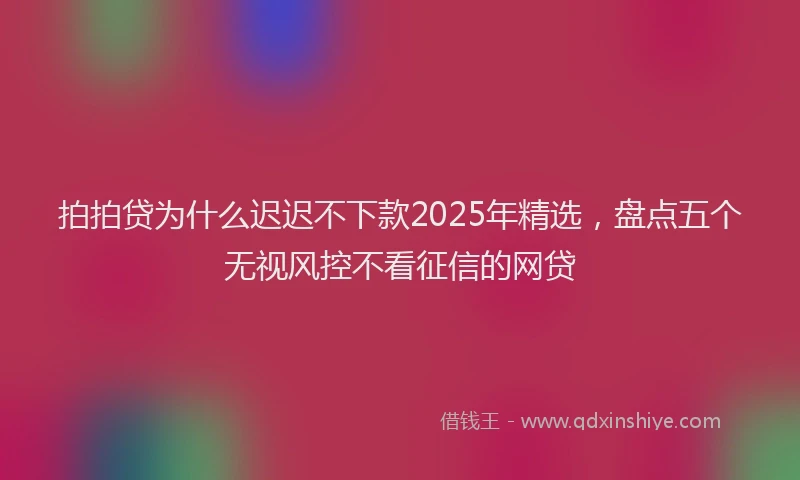 拍拍贷为什么迟迟不下款2025年精选，盘点五个无视风控不看征信的网贷