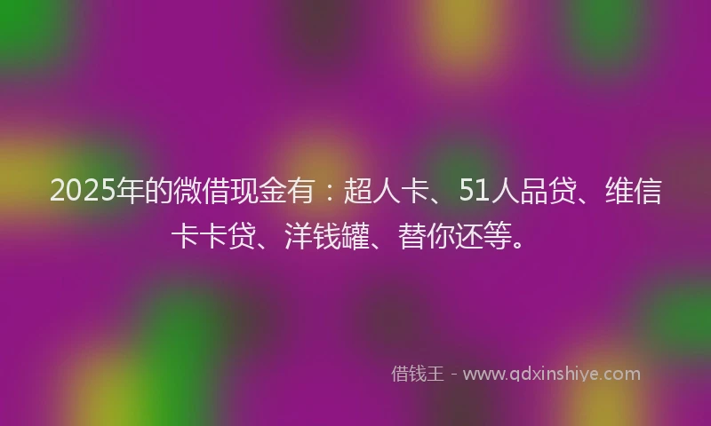 2025年的微借现金有：超人卡、51人品贷、维信卡卡贷、洋钱罐、替你还等。