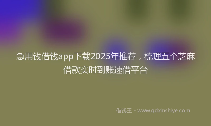 急用钱借钱app下载2025年推荐，梳理五个芝麻借款实时到账速借平台
