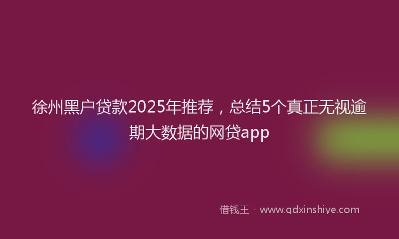 徐州黑户贷款2025年推荐，总结5个真正无视逾期大数据的网贷app