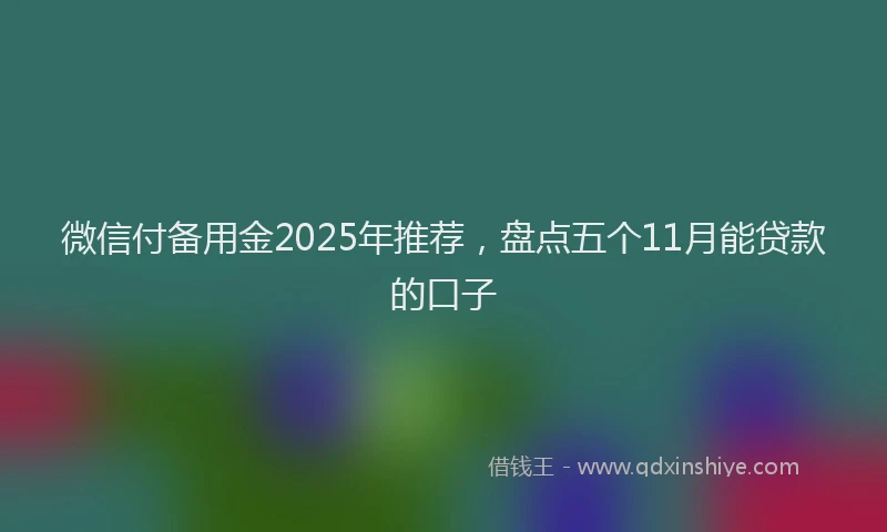 微信付备用金2025年推荐，盘点五个11月能贷款的口子