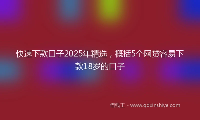 快速下款口子2025年精选，概括5个网贷容易下款18岁的口子